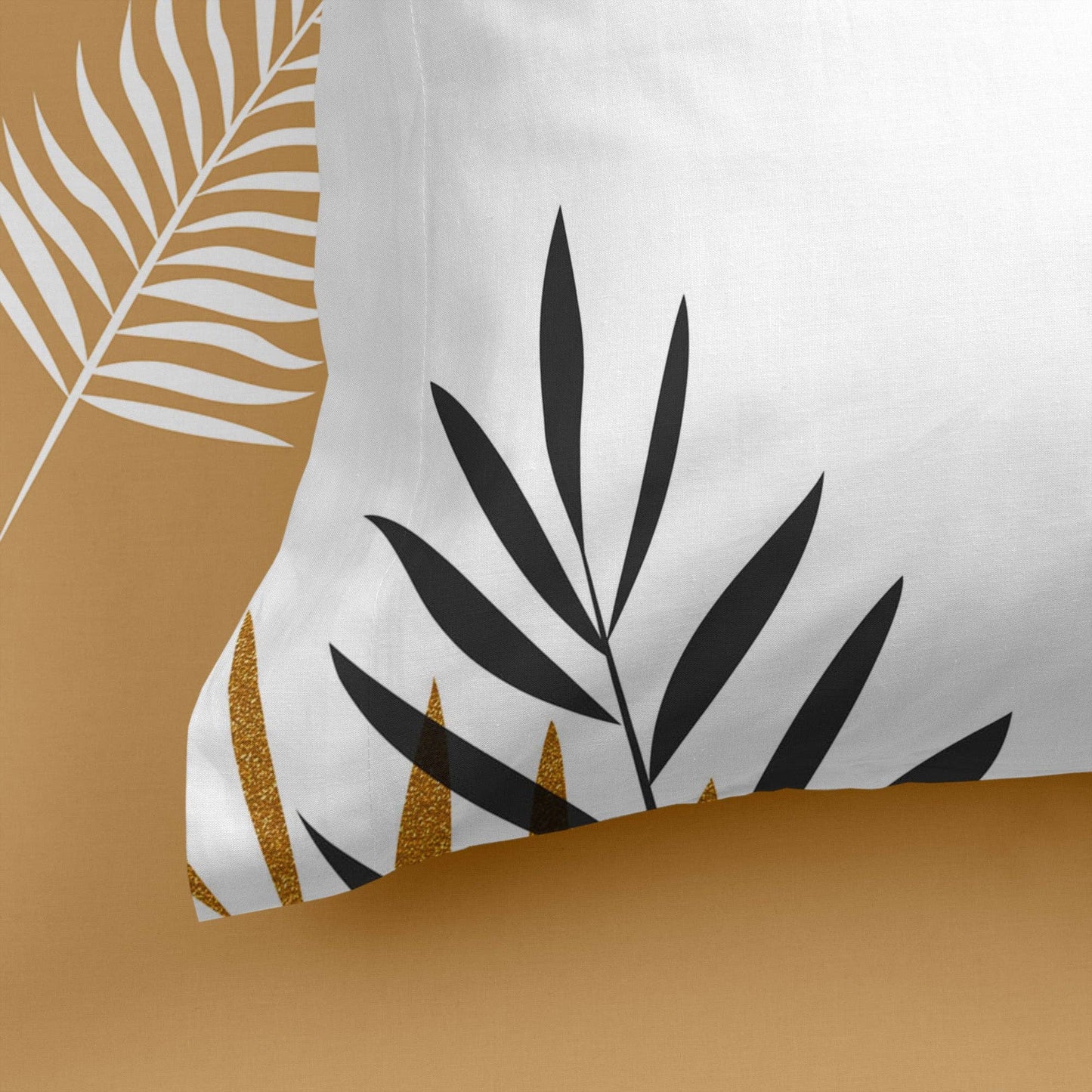 Drap housse Feuillage Bajera moutarde