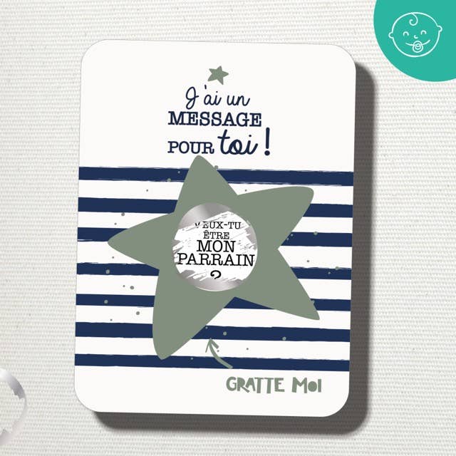 Carte à gratter "Veux-tu être ma marraine ?" / "Veux-tu être mon parrain ?"