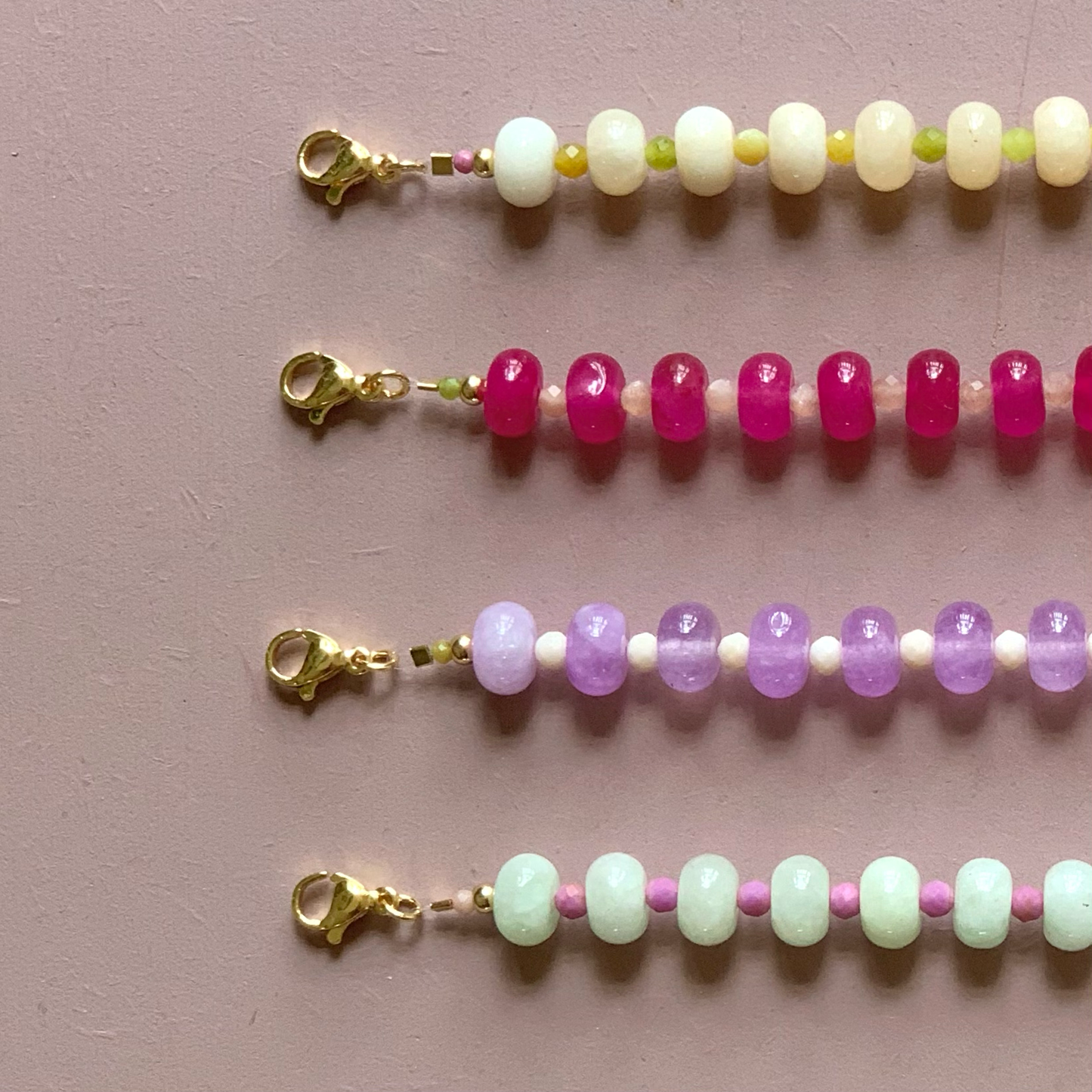 Bracelet Olympe - Rose foncé/nude