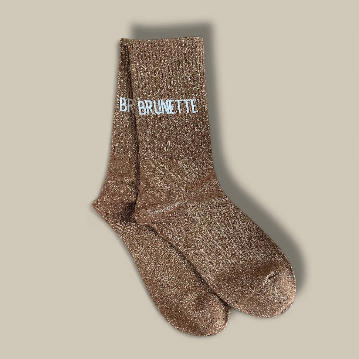 Paire de chaussettes paillettes "Brunette" - Mordoré