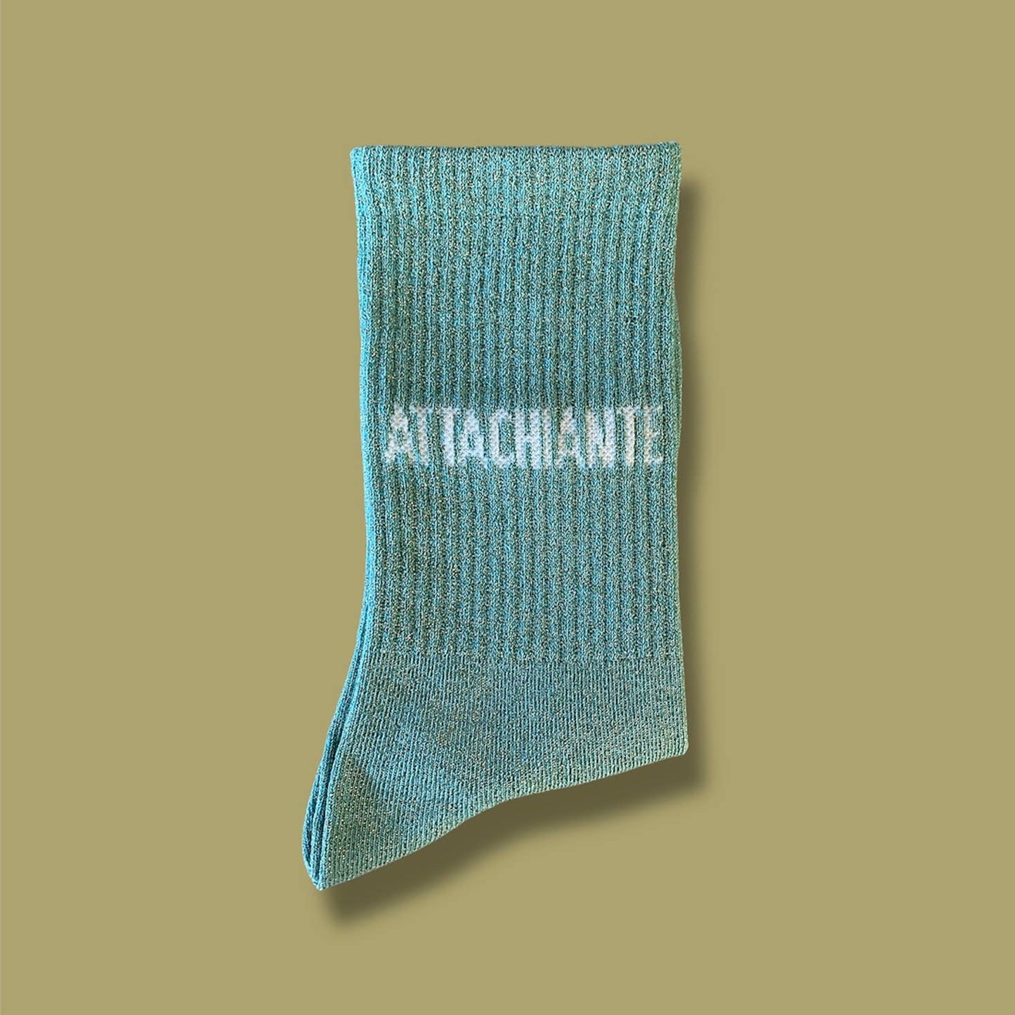Paire de chaussettes paillettes "Attachiante" - Menthe
