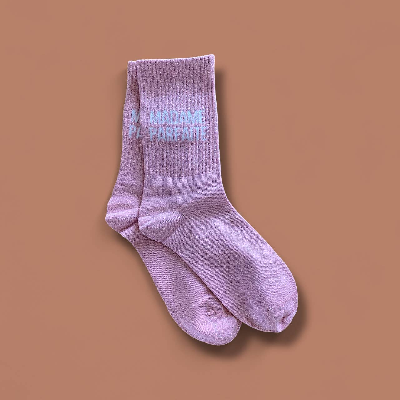 Paire de chaussettes paillettes "Madame parfaite" - Rose