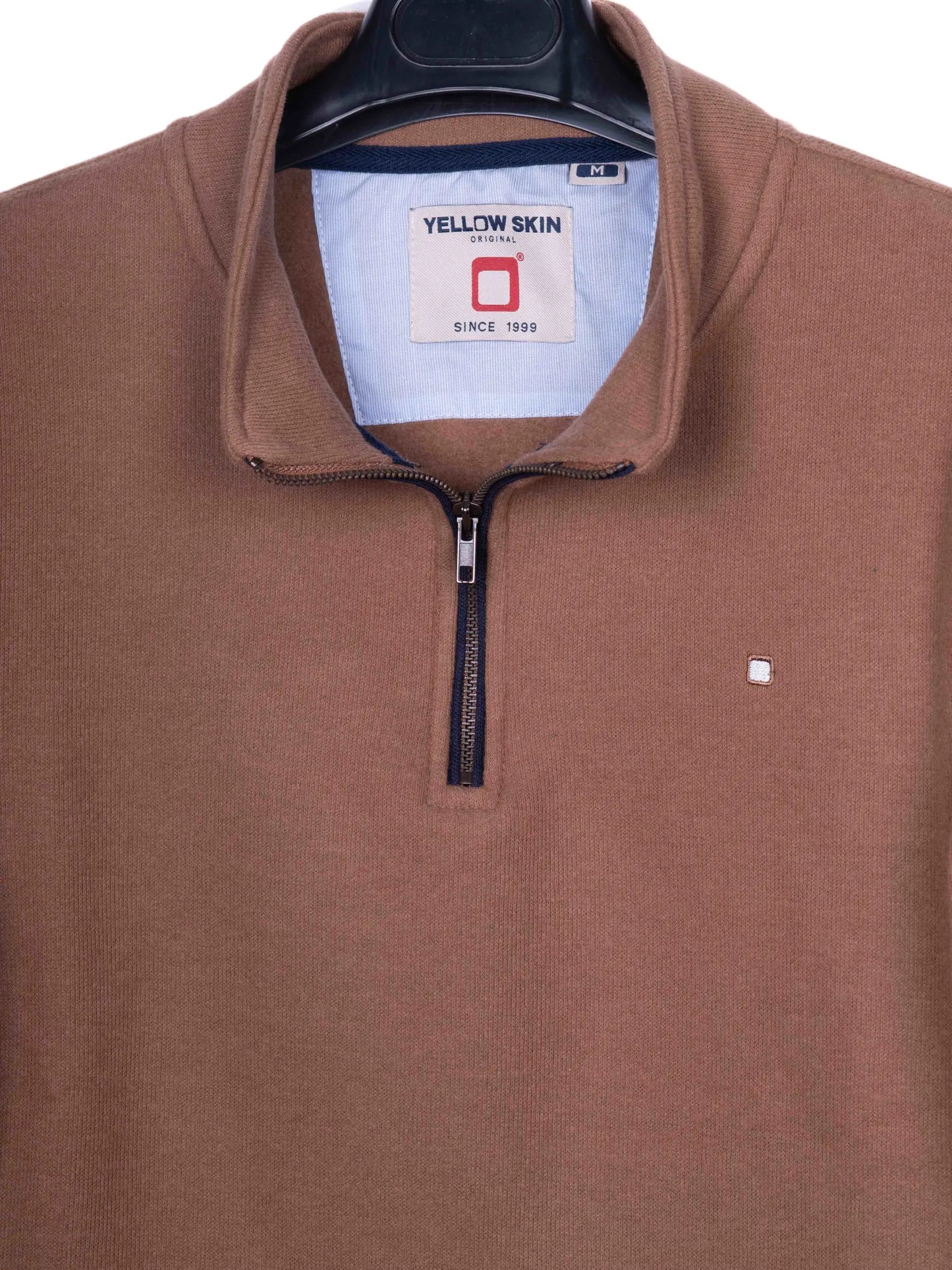 Pull polaire demi-zip chocolat