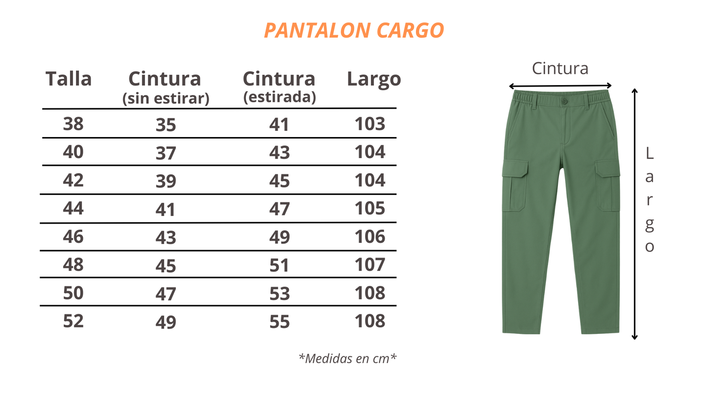 Pantalon Cargo Taille Élastique Vert