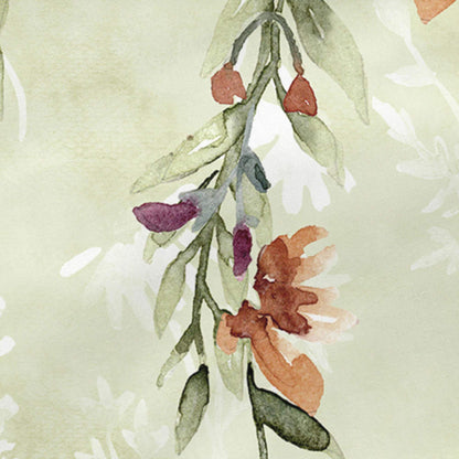 Coussin décoratif vert – Motif floral élégant et naturel