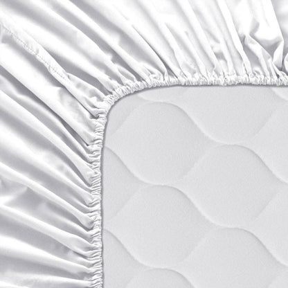 Drap-housse blanc 200 fils/cm²