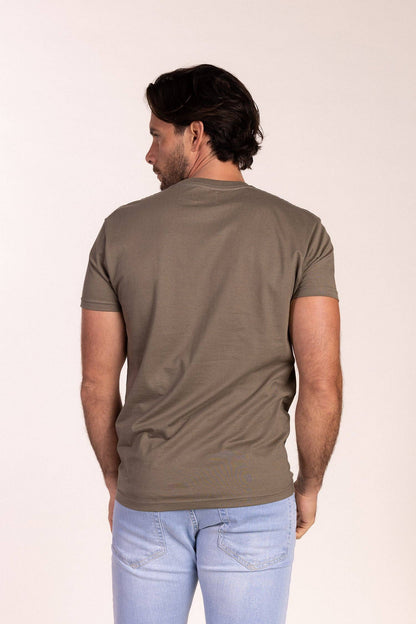 T-shirt basique à manches courtes kaki