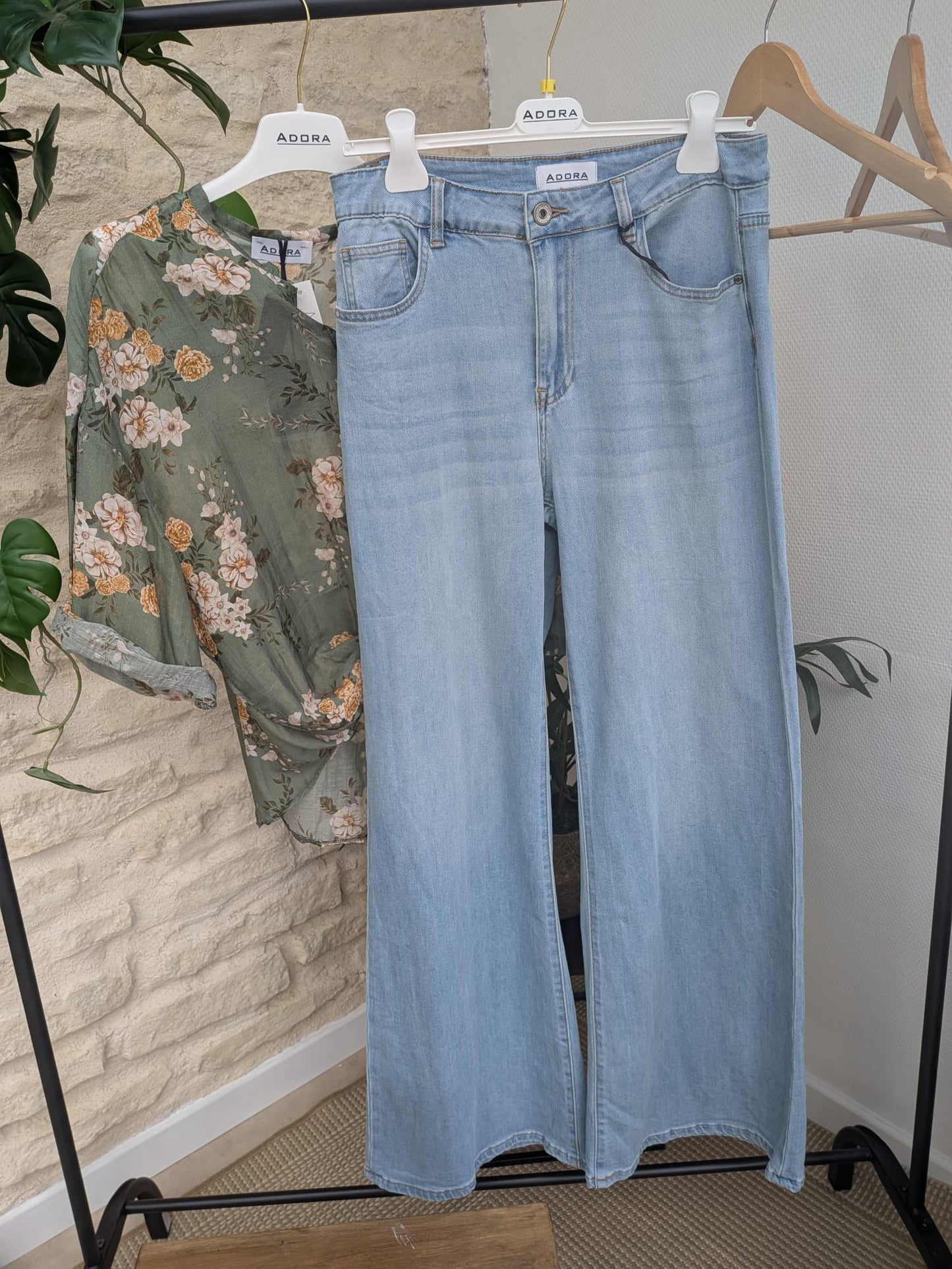Jeans évasé élastique