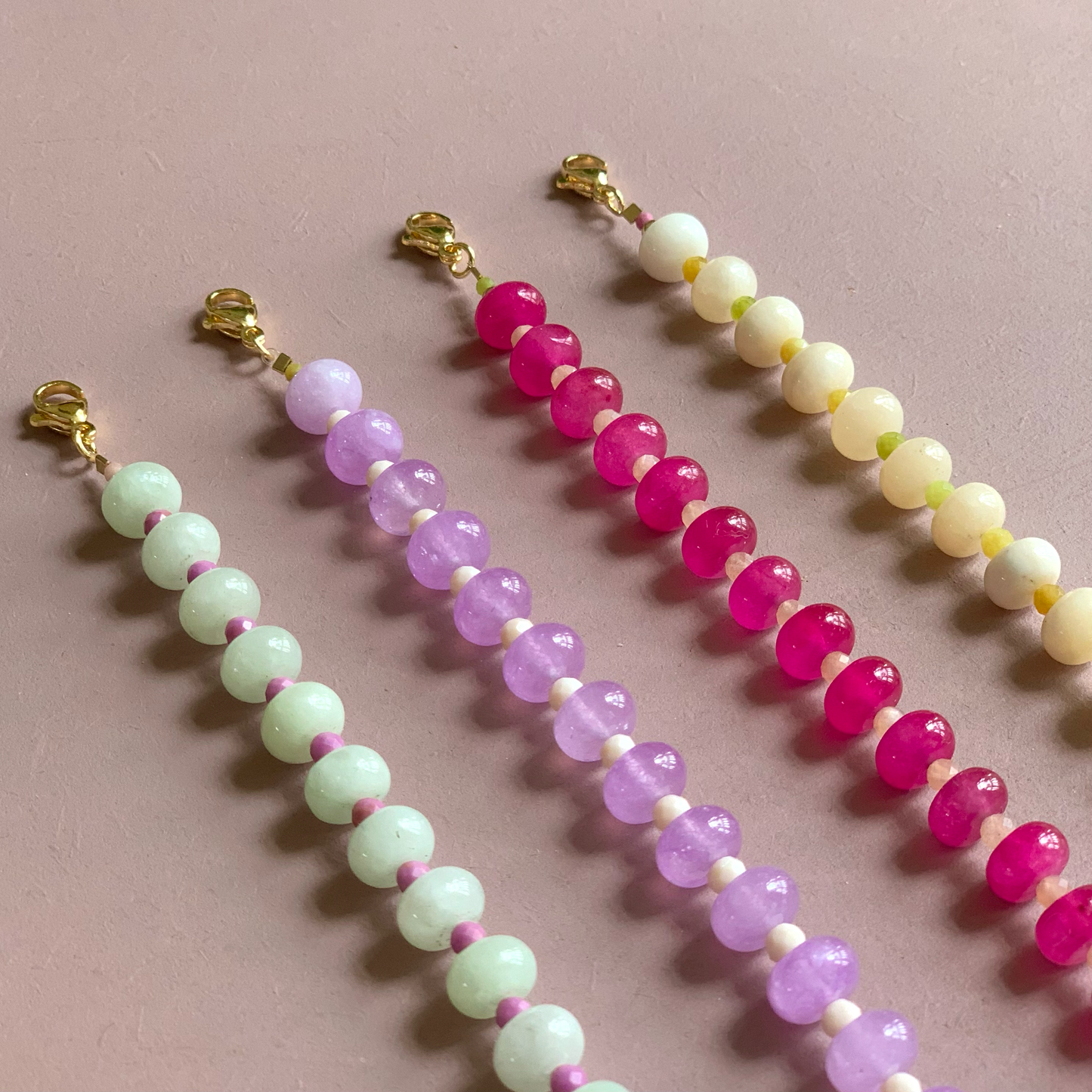 Bracelet Olympe - Rose foncé/nude