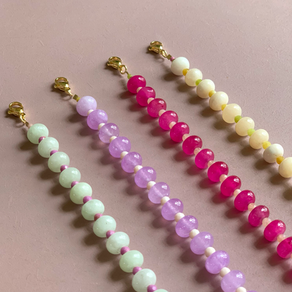 Bracelet Olympe - Rose foncé/nude