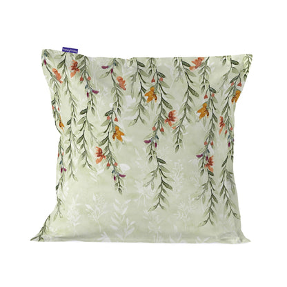 Coussin décoratif vert – Motif floral élégant et naturel