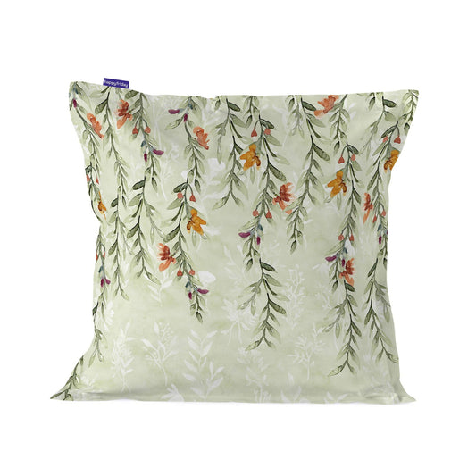 Coussin décoratif vert – Motif floral élégant et naturel