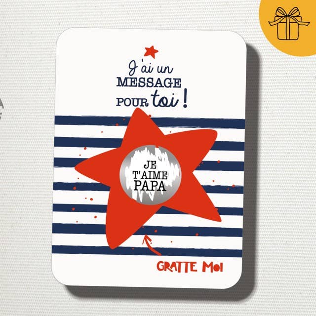 "Je t'aime Papa !" carte à gratter, message surprise
