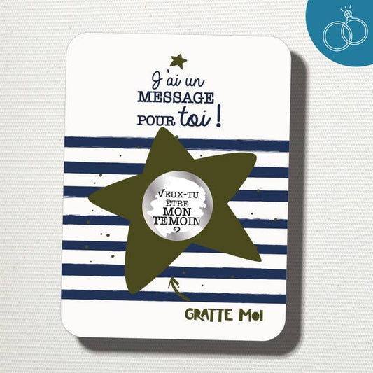 Carte à gratter "Veux-tu être mon temoin ?"