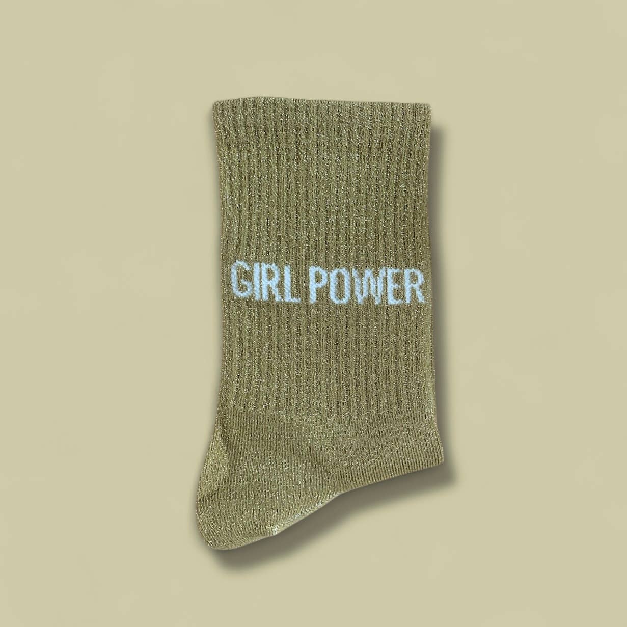 Paire de chaussettes paillettes "Girl power" - Dorée