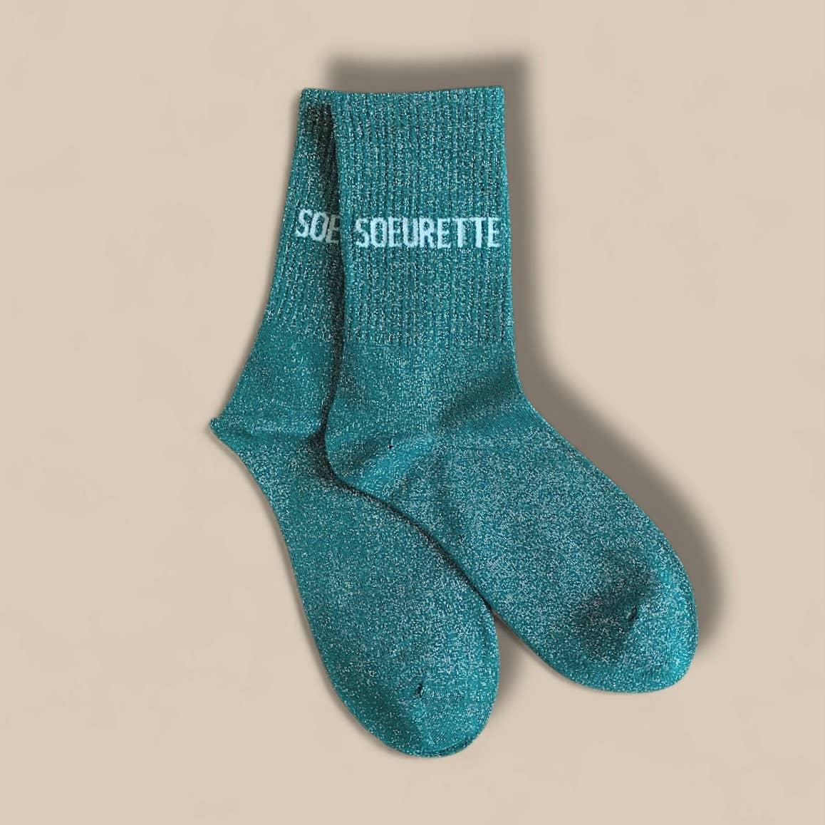 Paire de chaussettes paillettes "Soeurette" - Aqua