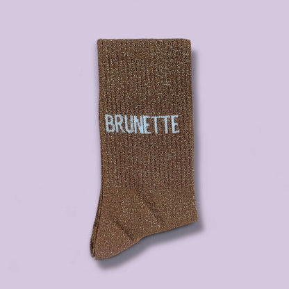 Paire de chaussettes paillettes "Brunette" - Mordoré