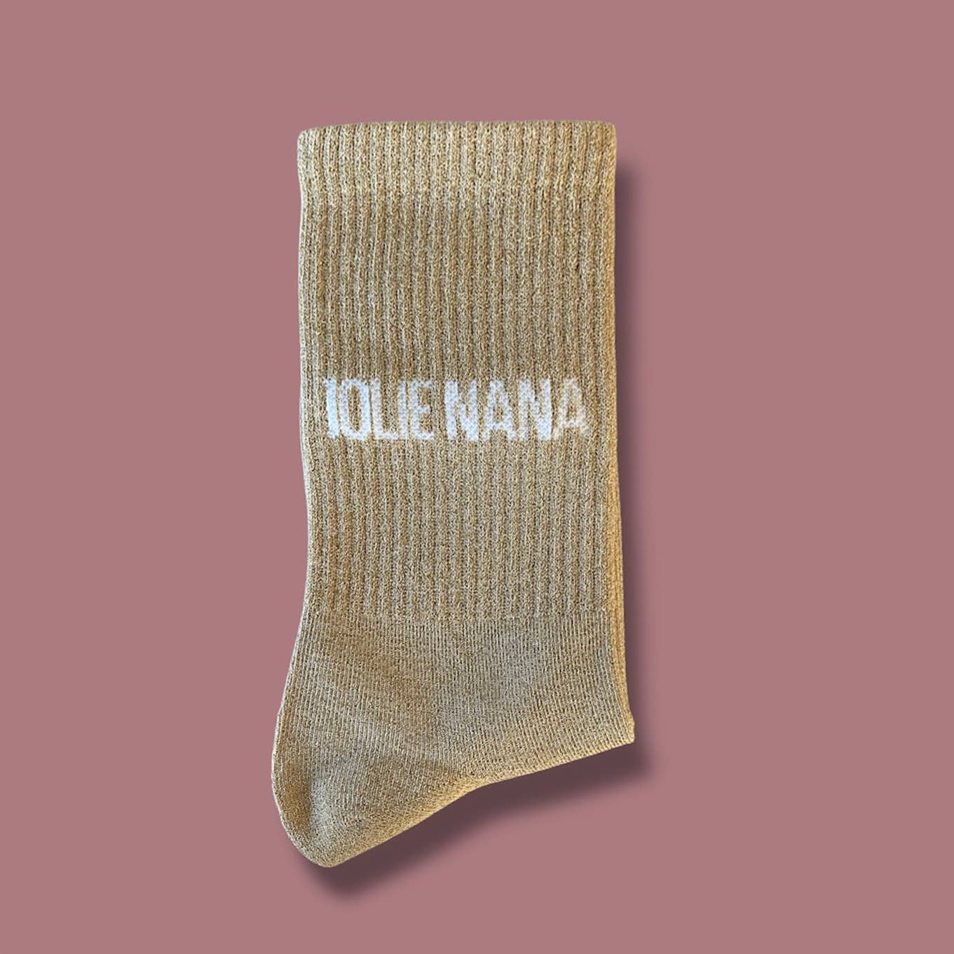 Paire de chaussettes paillettes "Jolie nana" - Champagne