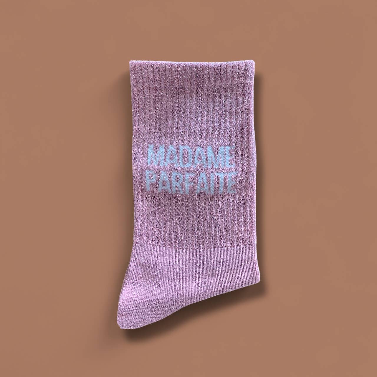 Paire de chaussettes paillettes "Madame parfaite" - Rose