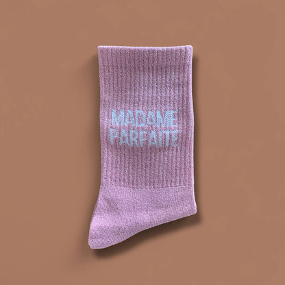 Paire de chaussettes paillettes "Madame parfaite" - Rose