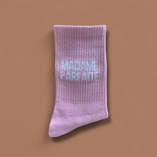 Paire de chaussettes paillettes "Madame parfaite" - Rose