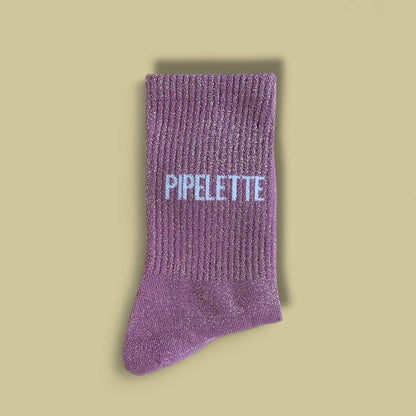 Paire de chaussettes paillettes "Pipelette" - Parme