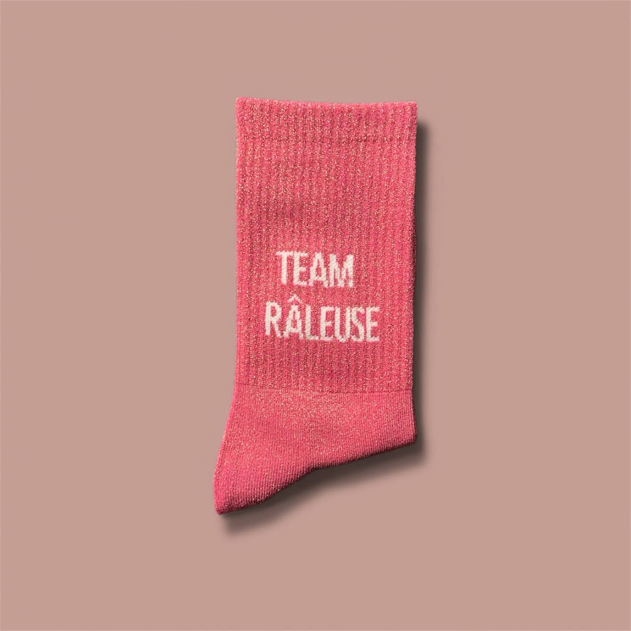 Paire de chaussettes paillettes "Team râleuse" - Vermillon