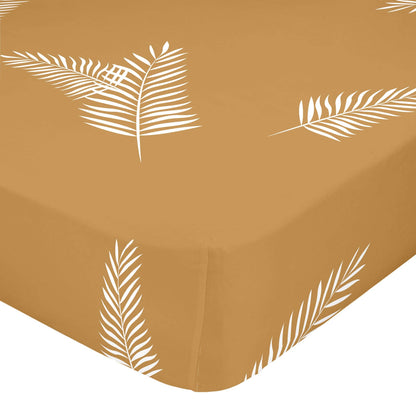 Drap housse Feuillage Bajera moutarde