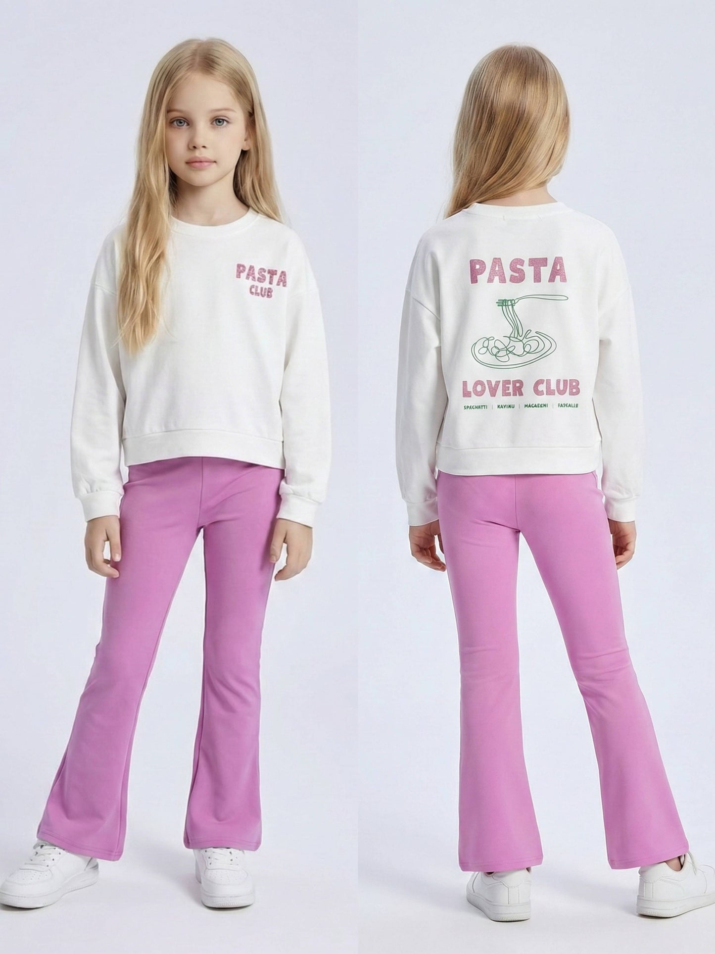 Ensemble sweat en coton et pantalon flare