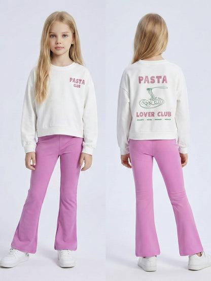 Ensemble sweat en coton et pantalon flare