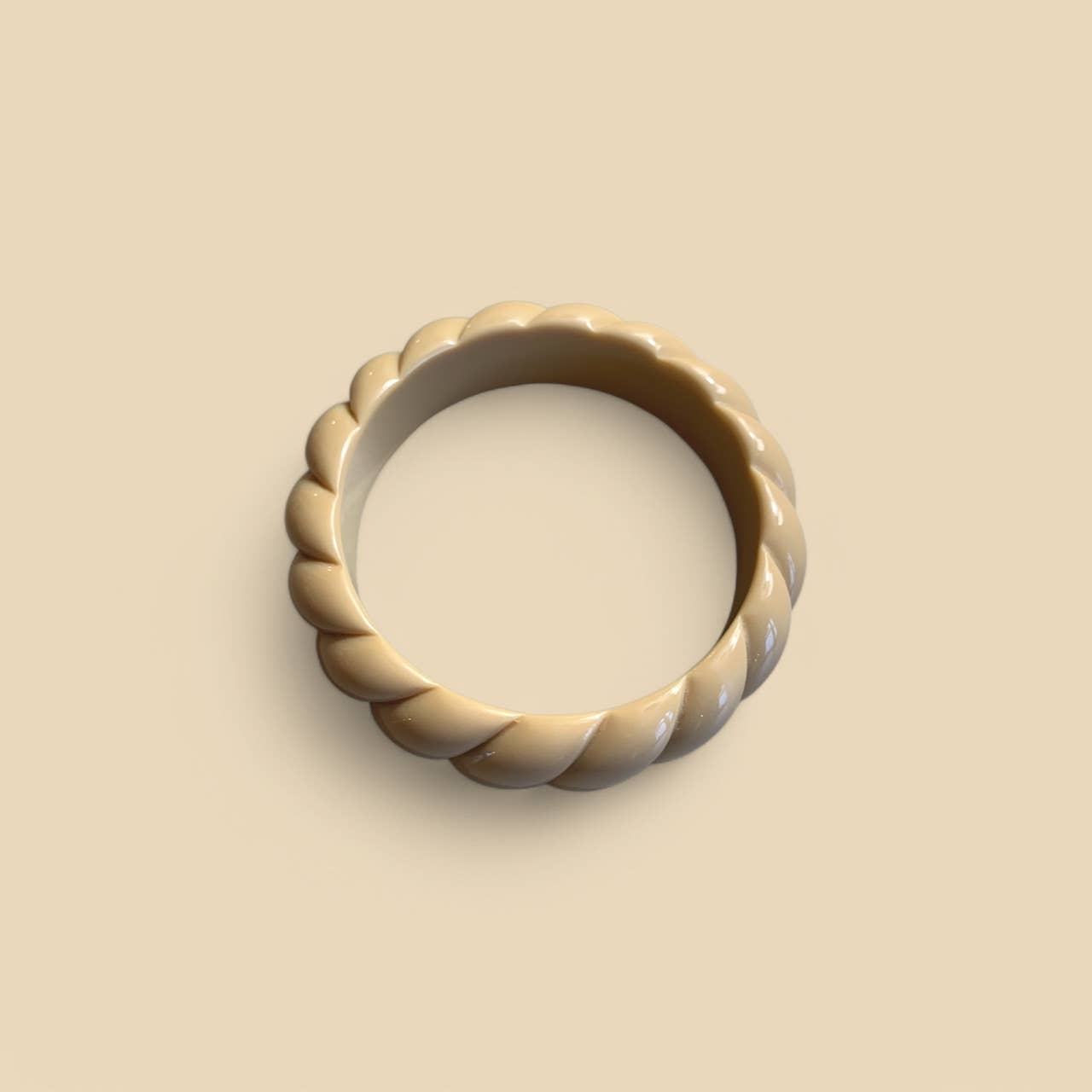 Jonc beige torsadé