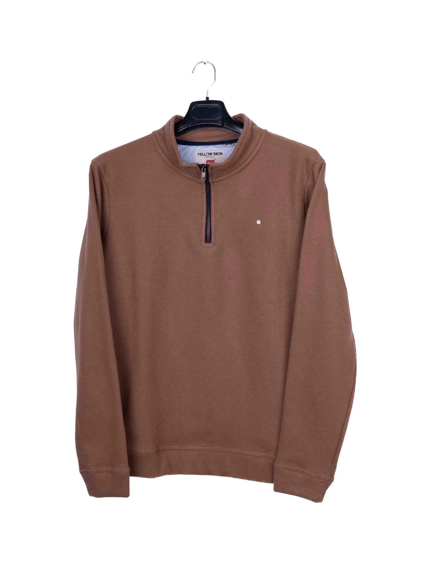 Pull polaire demi-zip chocolat
