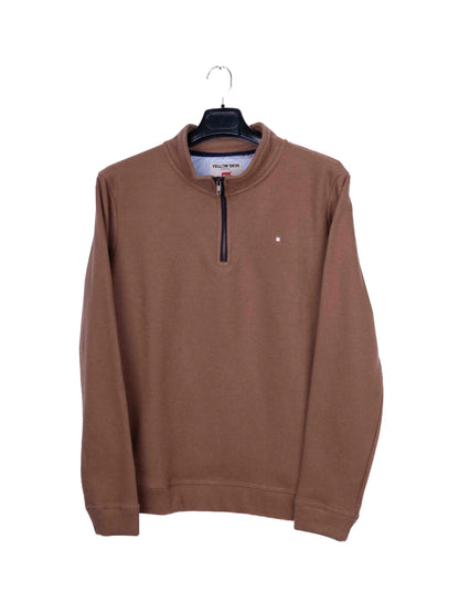 Pull polaire demi-zip chocolat