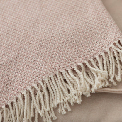 Plaid rose Haze avec franges